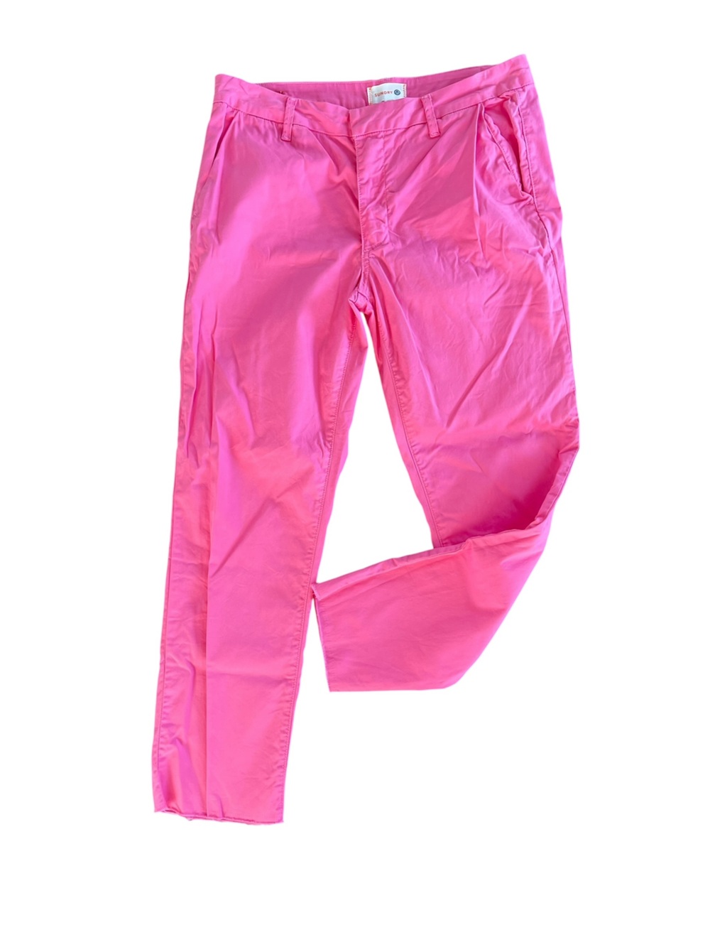 SUNDRY Vibrant Pink Unfinished Hem Lightweight Pants Ankle Contemporary Size 29